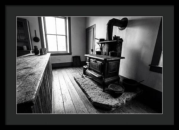 Vintage Cast Iron Stove In Farmhouse