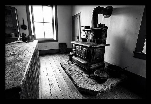 Vintage Cast Iron Stove In Farmhouse