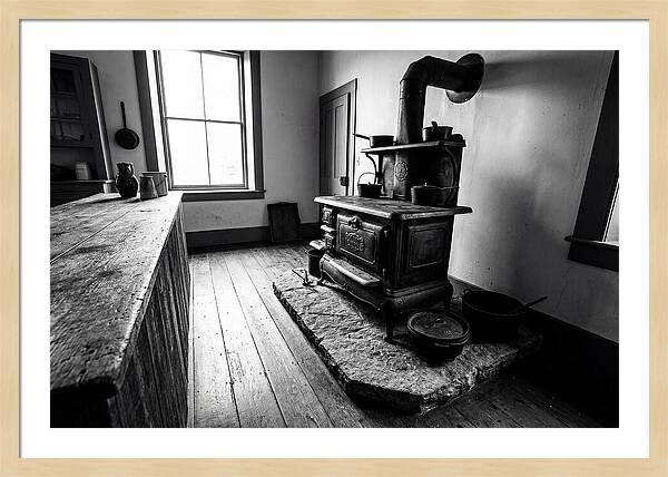 Vintage Cast Iron Stove In Farmhouse