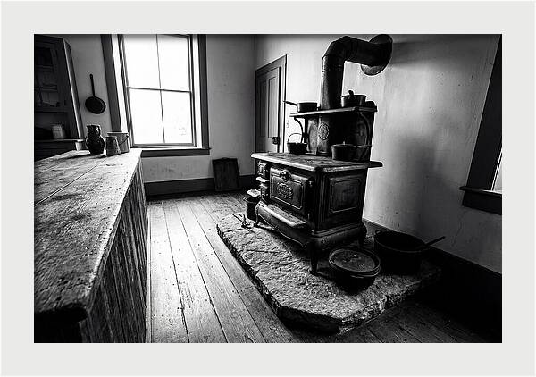 Vintage Cast Iron Stove In Farmhouse