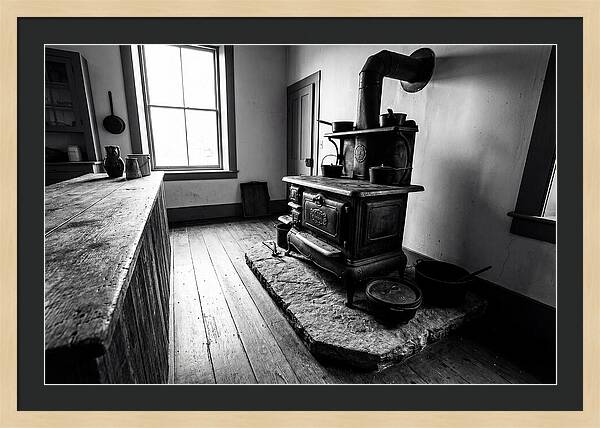 Vintage Cast Iron Stove In Farmhouse