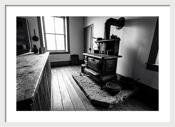 Vintage Cast Iron Stove In Farmhouse