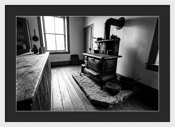 Vintage Cast Iron Stove In Farmhouse