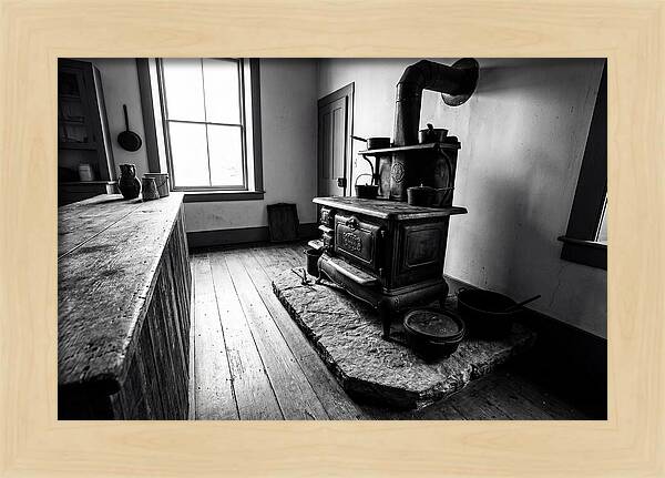 Vintage Cast Iron Stove In Farmhouse