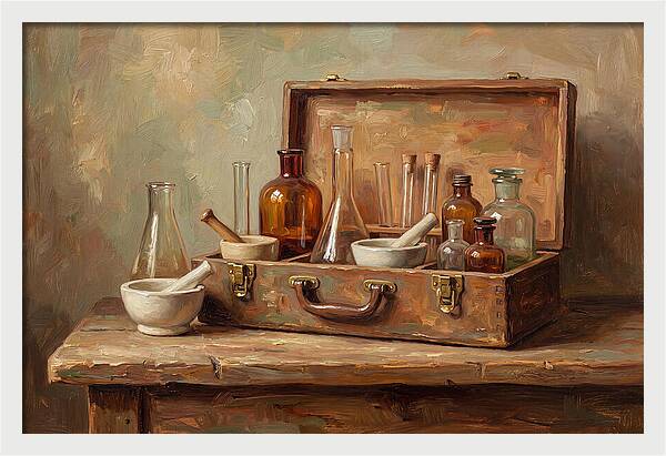 Vintage Chemistry Set Display