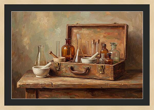 Vintage Chemistry Set Display