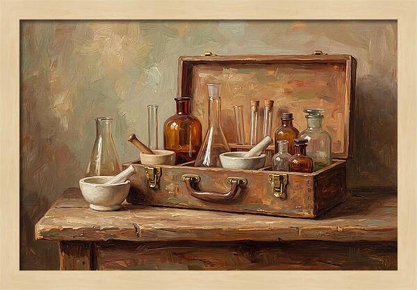 Vintage Chemistry Set Display