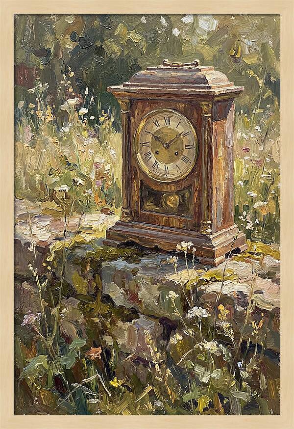 Vintage Clock Amidst Nature