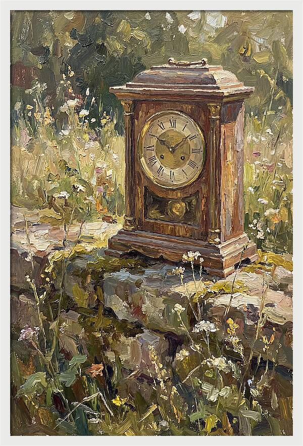 Vintage Clock Amidst Nature