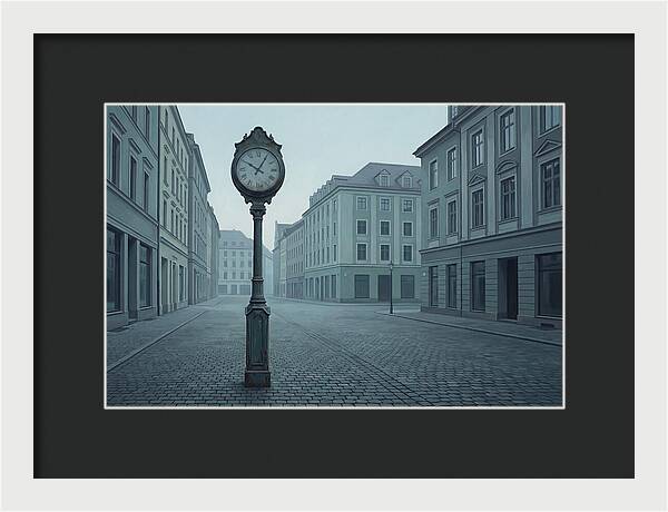 Vintage Clock In A Quiet Street