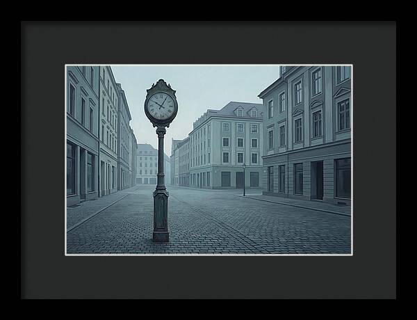 Vintage Clock In A Quiet Street
