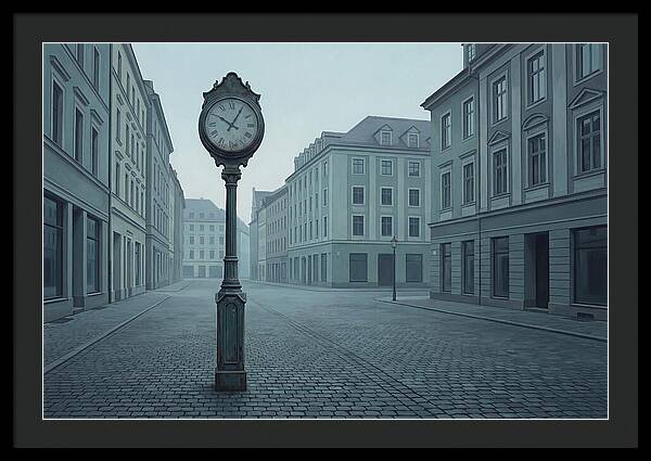 Vintage Clock In A Quiet Street