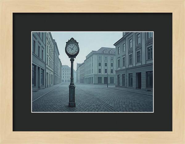Vintage Clock In A Quiet Street
