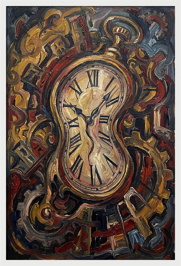 Vintage Clock Surrounded By Chaos