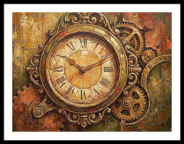 Vintage Clock With Gears