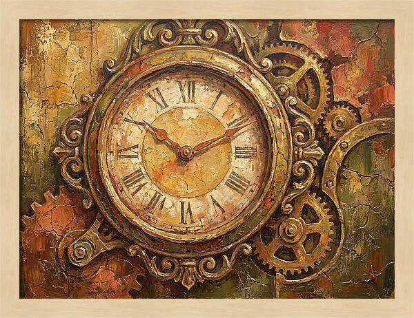 Vintage Clock With Gears