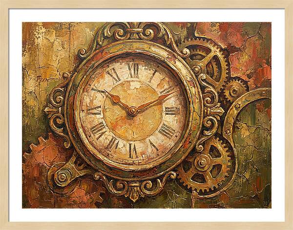 Vintage Clock With Gears