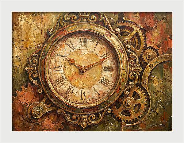 Vintage Clock With Gears