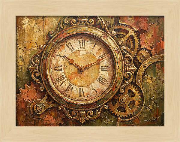 Vintage Clock With Gears