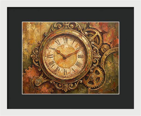 Vintage Clock With Gears