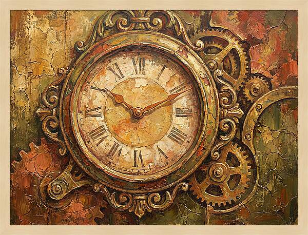 Vintage Clock With Gears