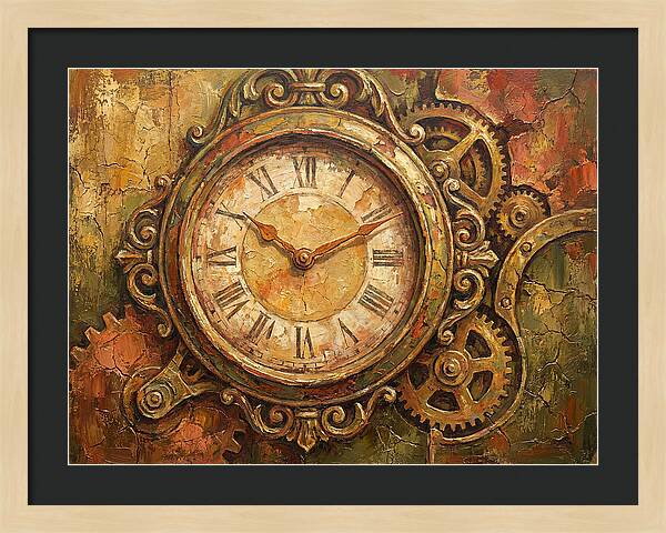 Vintage Clock With Gears