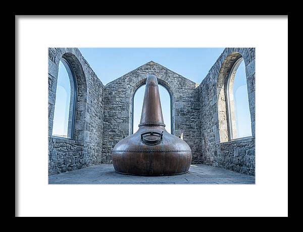 Vintage Copper Still In Stone Distillery