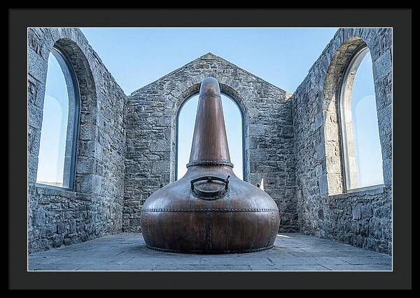 Vintage Copper Still In Stone Distillery