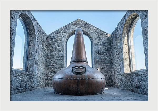 Vintage Copper Still In Stone Distillery