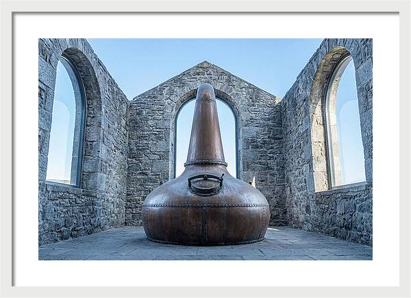 Vintage Copper Still In Stone Distillery