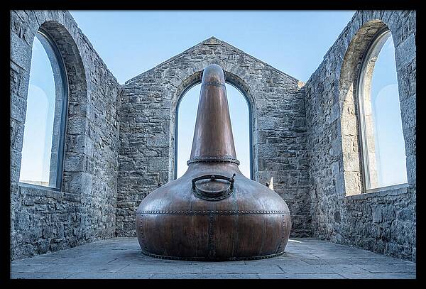 Vintage Copper Still In Stone Distillery