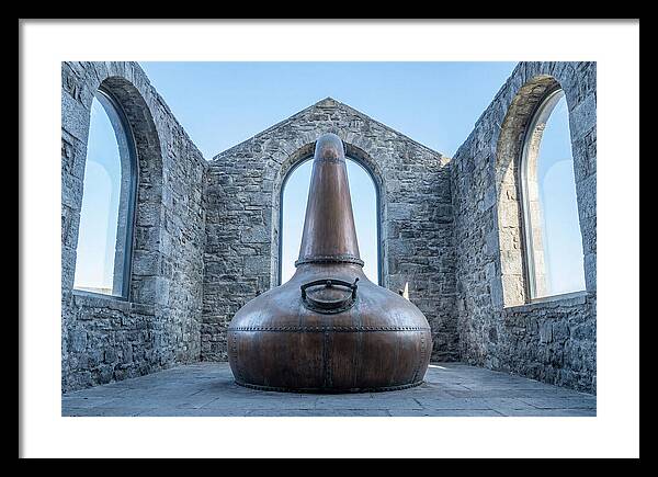 Vintage Copper Still In Stone Distillery