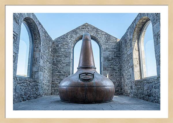 Vintage Copper Still In Stone Distillery