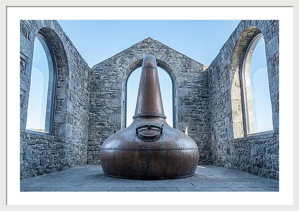 Vintage Copper Still In Stone Distillery