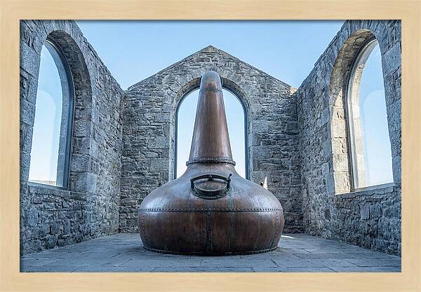 Vintage Copper Still In Stone Distillery