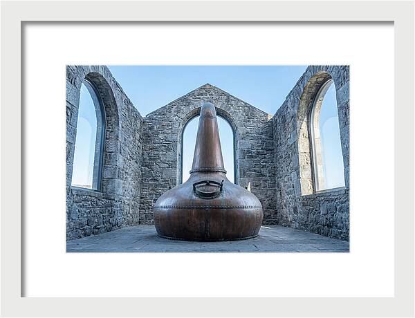 Vintage Copper Still In Stone Distillery