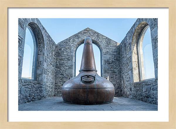 Vintage Copper Still In Stone Distillery