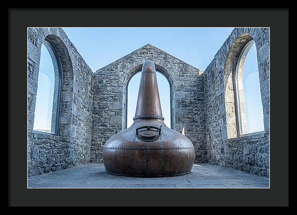 Vintage Copper Still In Stone Distillery