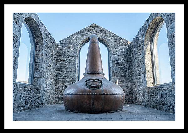 Vintage Copper Still In Stone Distillery