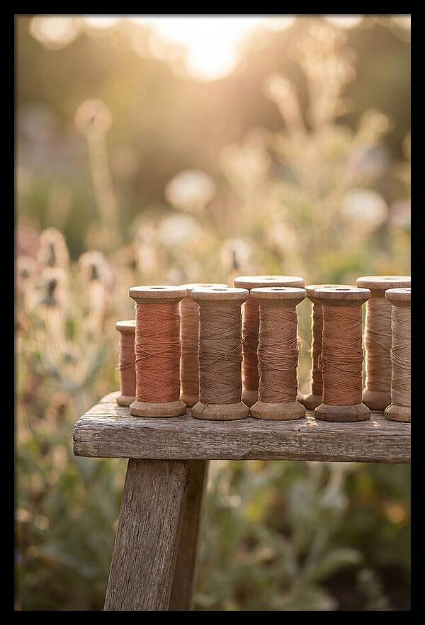 Vintage Cotton Reels In Nature