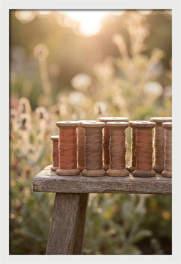 Vintage Cotton Reels In Nature