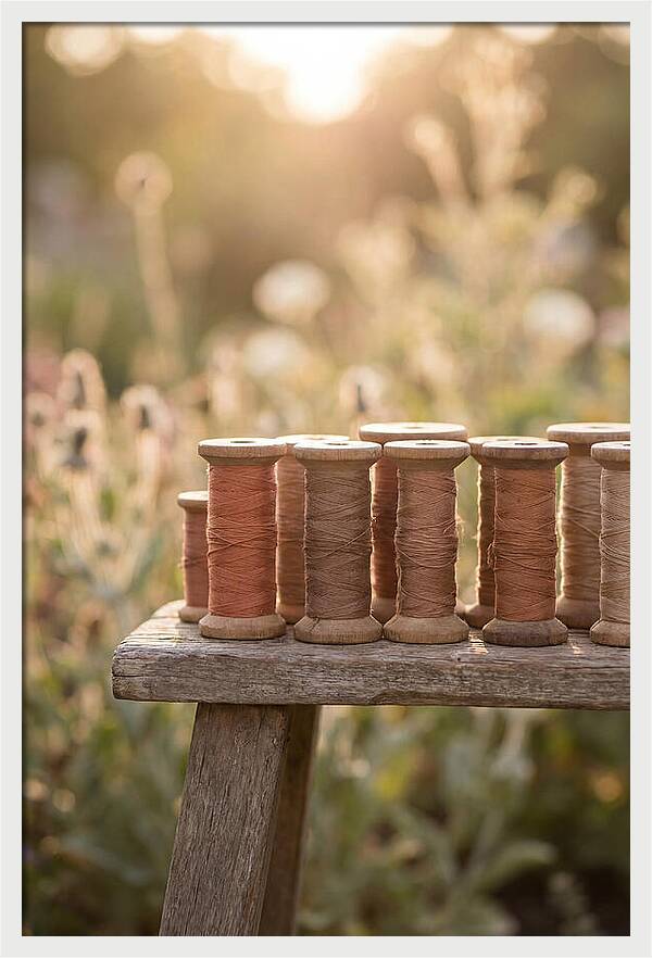 Vintage Cotton Reels In Nature
