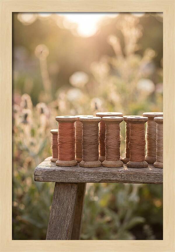 Vintage Cotton Reels In Nature