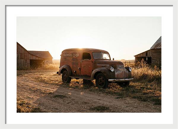 Vintage Delivery Truck At Sunset