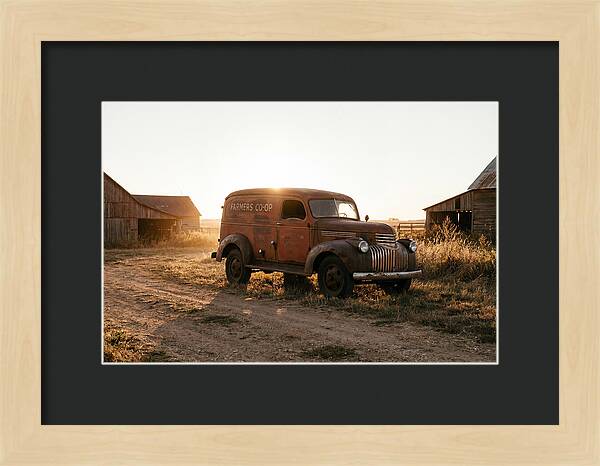 Vintage Delivery Truck At Sunset