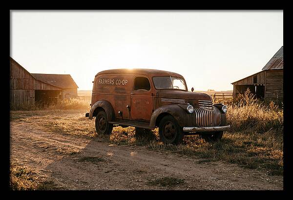 Vintage Delivery Truck At Sunset