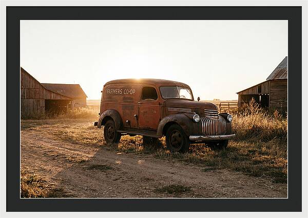 Vintage Delivery Truck At Sunset