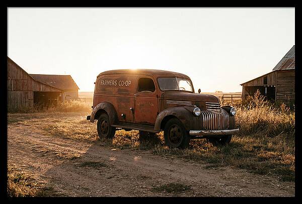 Vintage Delivery Truck At Sunset