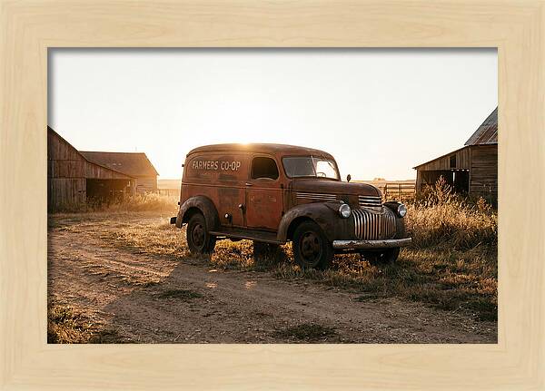 Vintage Delivery Truck At Sunset