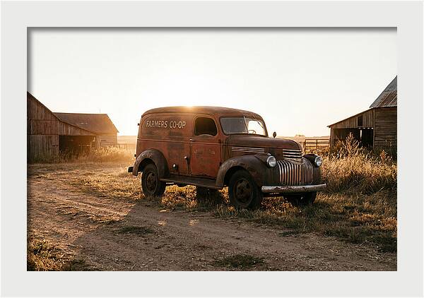 Vintage Delivery Truck At Sunset